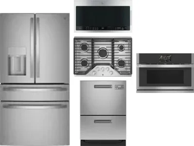 5 Piece Package Includes Refrigerator, Cooktop, Wall Oven, Microwave And Dishwasher